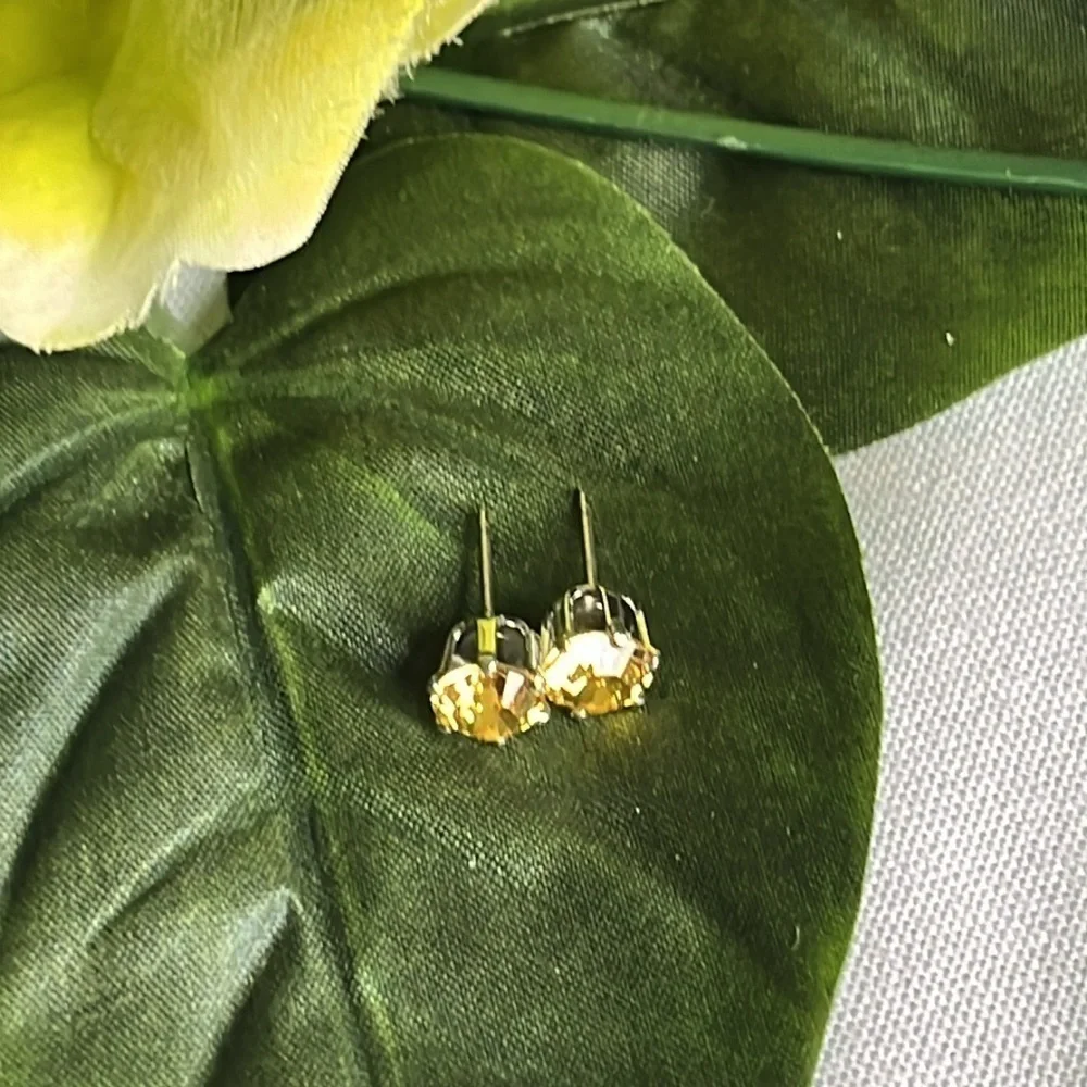 Swarovski Crystal Yellow Topaz Stud Earrings